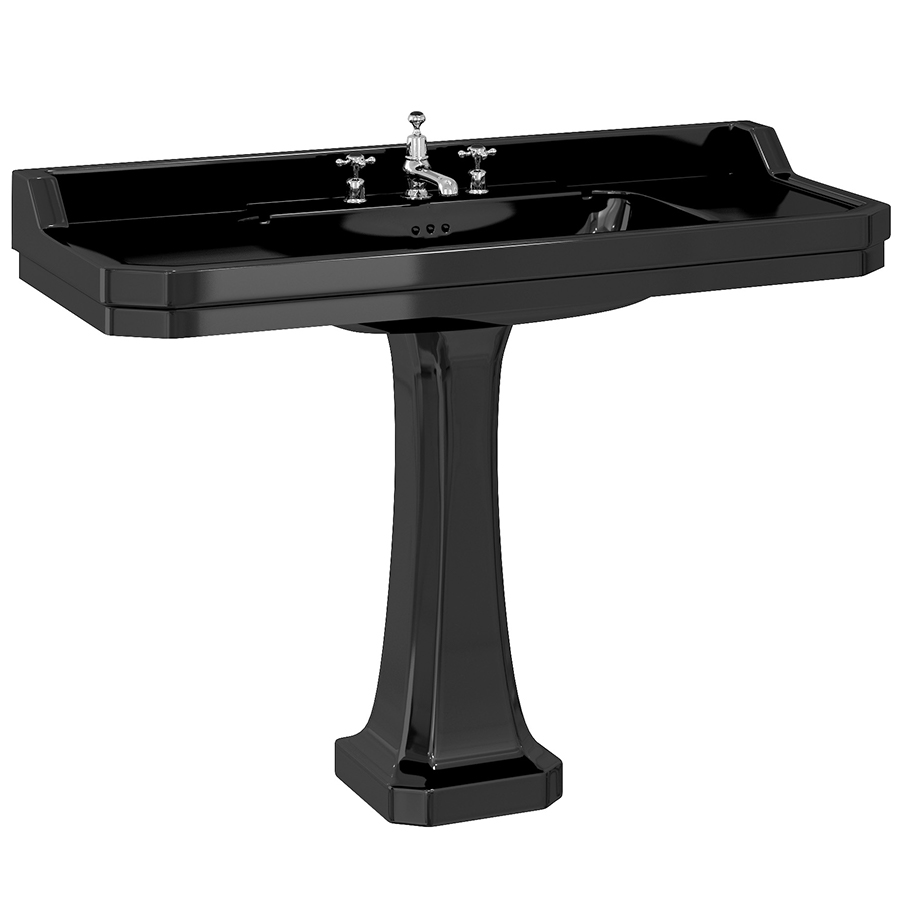 Edwardian 120cm Basin with classic pedestal JET